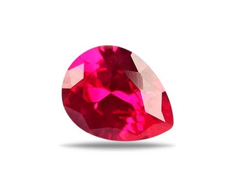 1.85 Ct Pear Red Ruby 9×6.9×3.9 mm | Elegant Teardrop Ruby Loose Gem | Bright Red Pear Ruby for Rings & Fine Jewelry