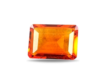 Vivid 13.00 Ct Orange Sapphire Emerald Cut Loose Gemstone | 16.4x12x5.8 MM for Statement Jewelry
