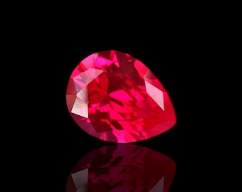 1.95 Ct Pear Red Ruby 8.9×6.9×4.1 mm | Graceful Teardrop Ruby Loose Gem | Rich Red Pear Ruby for Rings & Fine Jewelry
