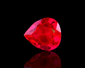 7.90 Ct Pear Red Ruby | 12.9×11×7 mm Loose Faceted Gemstone for Custom Rings, Pendants & Fine Jewelry | Premium Collector Ruby