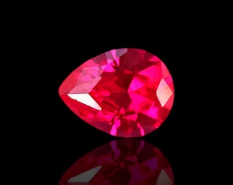 1.75 Ct Pear Red Ruby 8.9×6.9×3.7 mm | Petite Teardrop Ruby Loose Gem | Bright Red Ruby for Rings & Delicate Jewelry