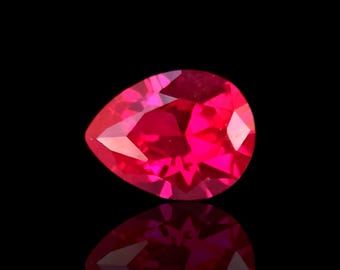 1.75 Ct Pear Red Ruby 9×6.9×3.8 mm | Slim Teardrop Ruby Loose Gem | Bright Red Pear Ruby for Rings & Fine Jewelry