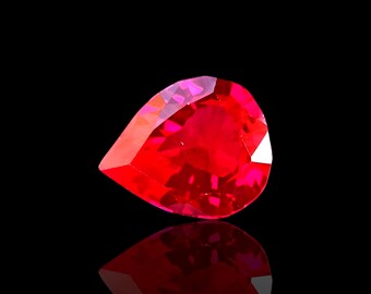 7.50 Ct Red Ruby Pear Shape | 14×11×6 mm Vivid Loose Gemstone for Rings, Pendants & Designer Jewelry