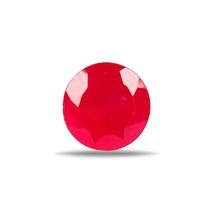 Pierre gemme ronde rubis rouge brillant de 3,45 ct | 8,1 x 8,1 x 4,5 mm pour bagues et bijoux personnalisés