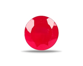 Brilliant 3.45 Ct Red Ruby Round Cut Loose Gemstone | 8.1x8.1x4.5 MM for Rings & Custom Jewelry