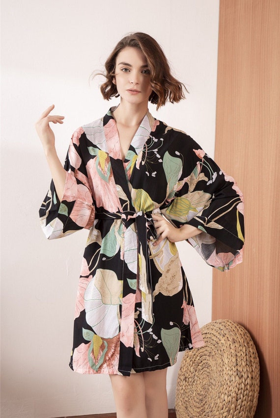 NEW Vintage kimono robe Elegant dressing gown Comfy Etsy