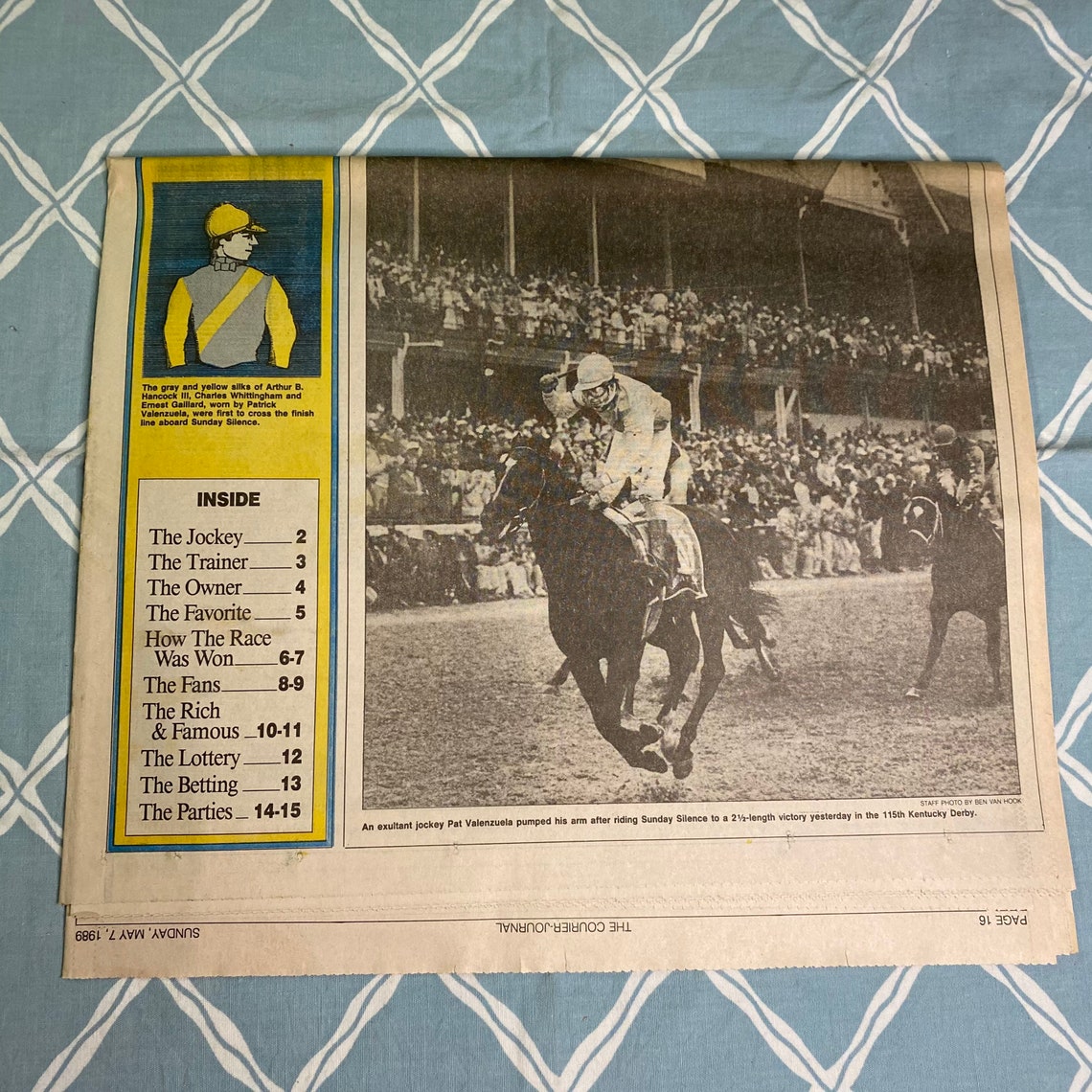 1989 KENTUCKY DERBY Sunday Silence Horse Courier Journal & Etsy