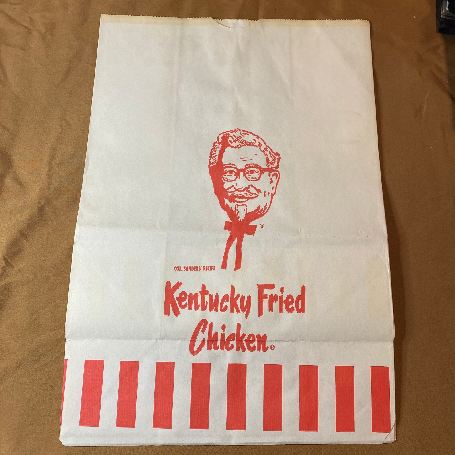 1960s KFC Bag Unused 12x17 Large Paper Togo Sack New Old Stock From