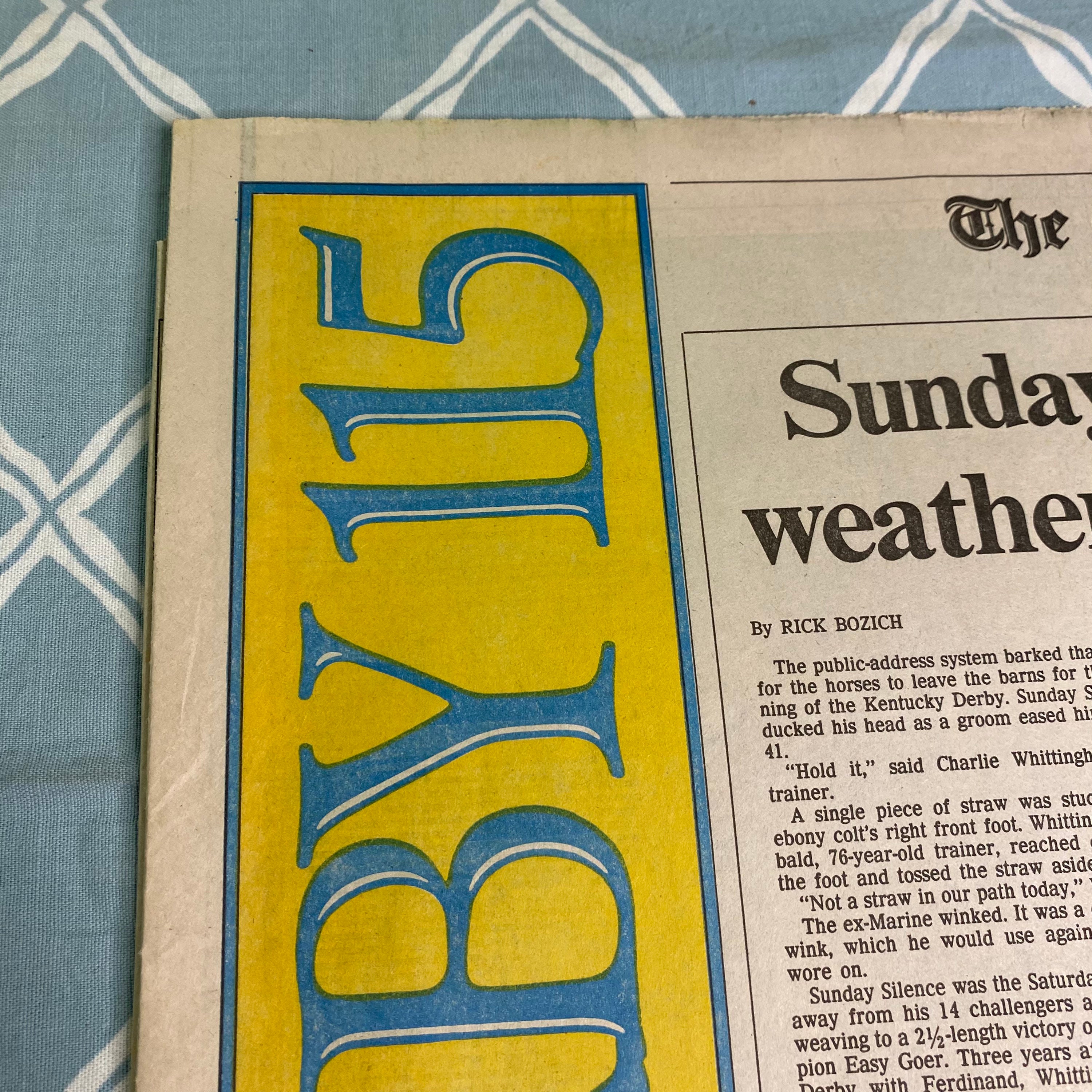 1989 KENTUCKY DERBY Sunday Silence Horse Courier Journal & Etsy