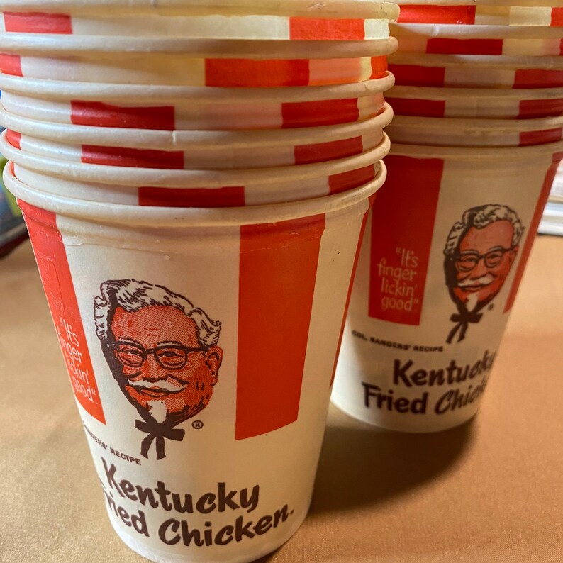 1960s KFC Drink Cup 5 1969 big Drink Container From Restaurant New Old