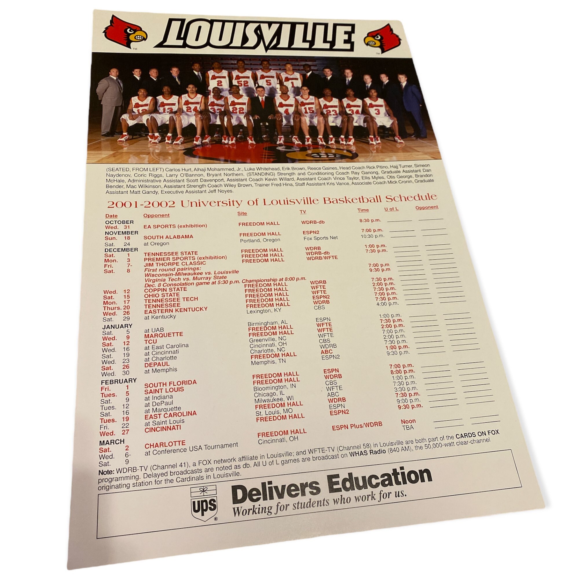Three Different 1990's Louisville Cardinals Basketball Posters 12' x 17