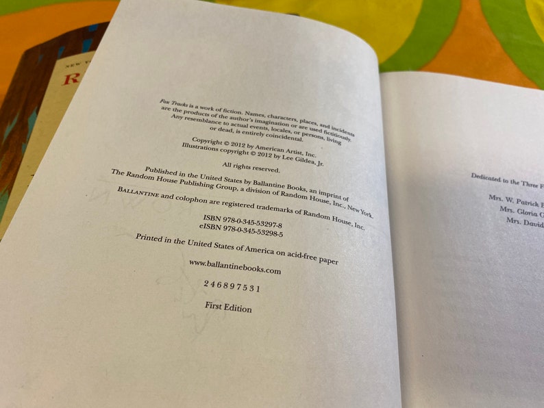 RITA MAE BROWN Autographed Copy \u201cFox Tracks\u201d Book New York Times Best Selling Author of Sneaky Pie Brown Novels 100/% Authentic!