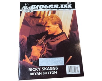 BLUEGRASS UNLIMITED Magazine - August 2000! Country Music News and History w/ great concert ads! Ricky Skaggs on cover!