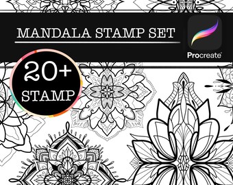 Mandala Procreate brush stamp/ brash for procreate/ ornate brush  stamp/ procreate stamp/mandala set brushes 20+