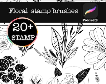 Brushes pack for Procreate/ stamps/ brushes stamp/ floral stamp mix/ digital brushes/ brush-stamp/ procreate brushes download/ line stamp