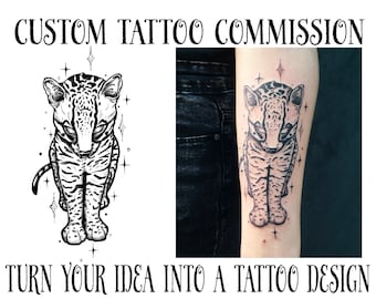 Custom tattoo commission/ personalized tattoo design/ gift for her/ gift art design/feminine tattoo design/ design from real tattoo artist