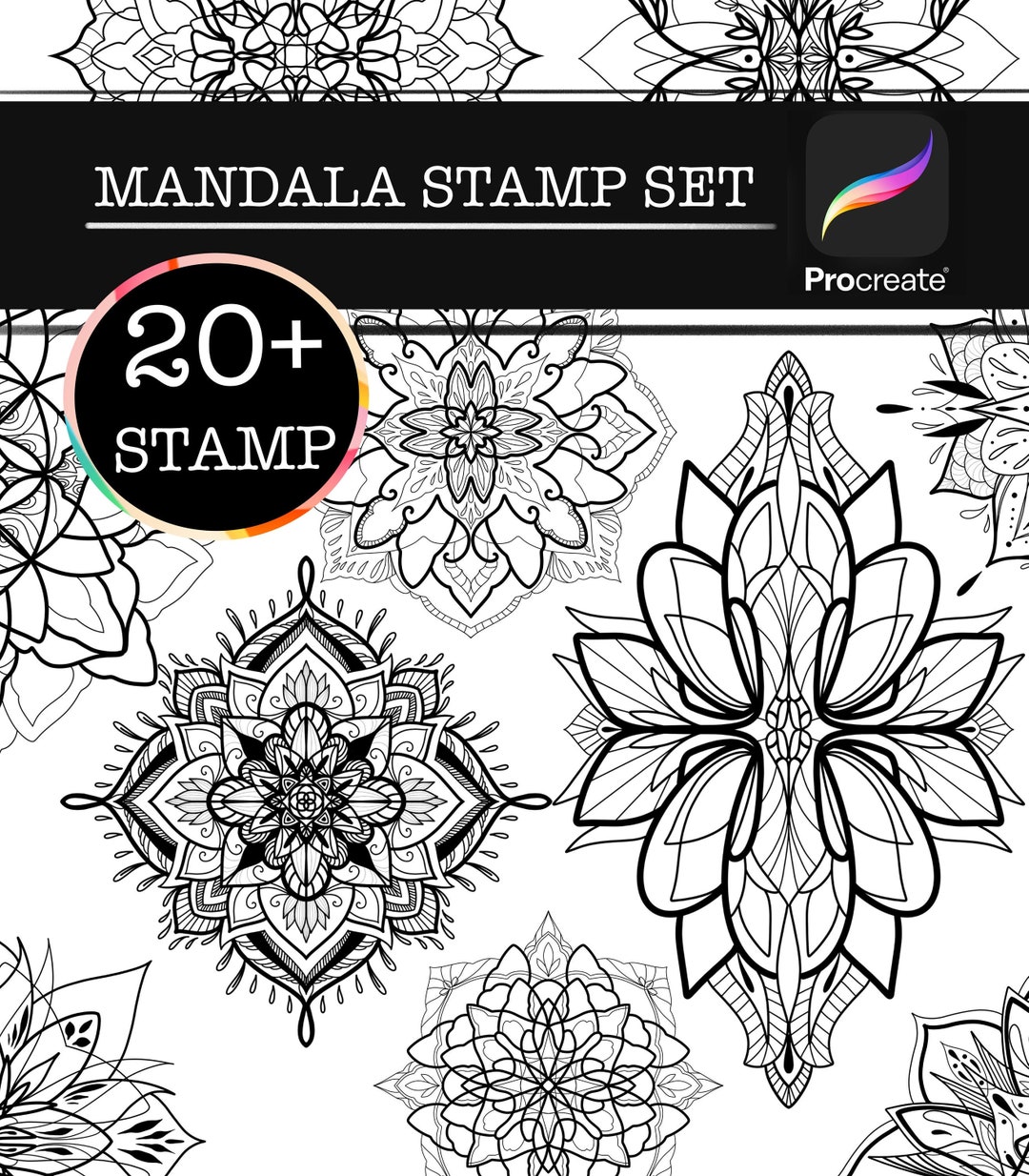 Mandala Procreate Brush Stamp/ Brash for Procreate/ Ornate Brush Stamp ...