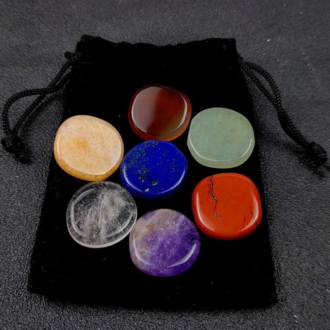 7PC/set Natural Crystal Agate Seven Chakras Round Chakra Etsy