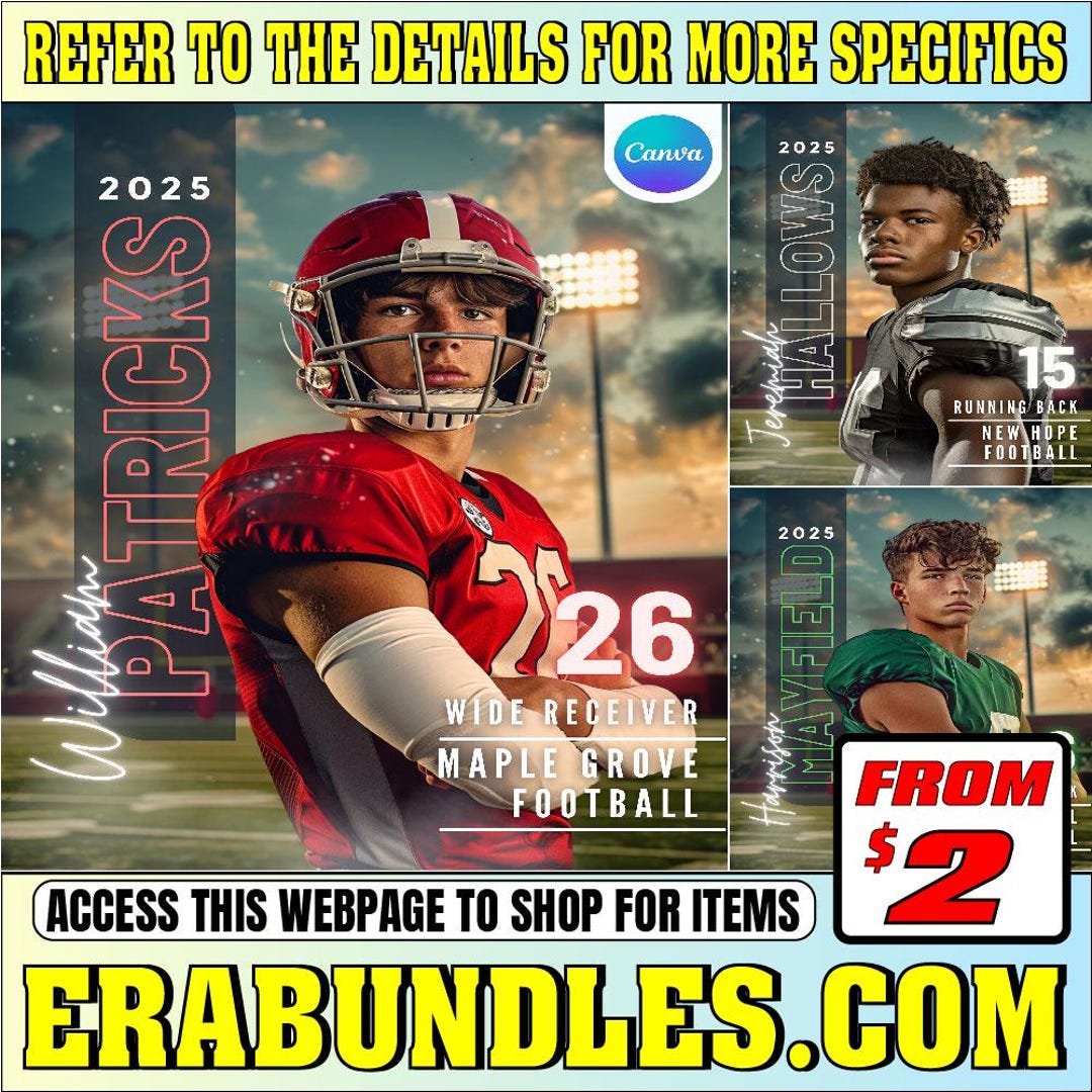 Football Poster Canva Template Sports Background & Digital Backdrop for ...