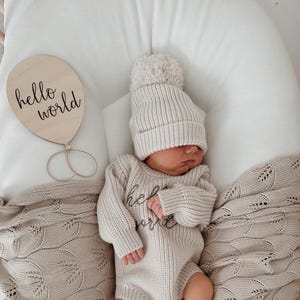 Ciao mondo, biglietto traguardo, halo welt, sono qui, benvenuto al mondo, bambino, biglietti neonato, decorazione cameretta, meilensteinkarten