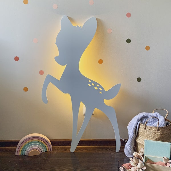 Nursery nightlight, kinderzimmer wandleuchte, leuchte, kids room nightlight, rehlein wandleuchte, babydeer nightlight, wooden nightlight