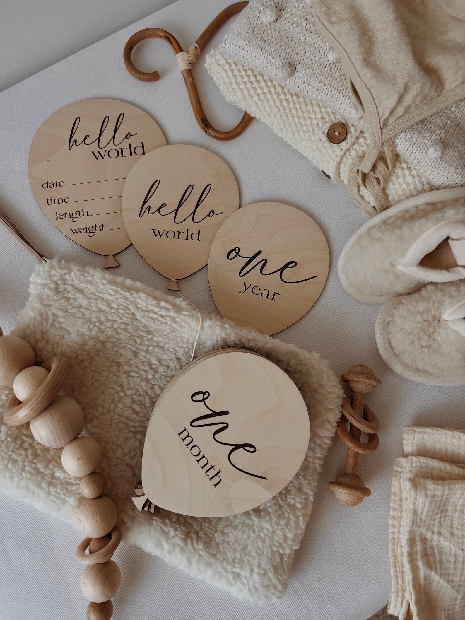 Milestone Cards Wooden Baby Photography Propwooden Balloons - Etsy