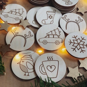 Christmas memory game, Wooden memory game, Montessori, Toys for kids, Winter memory game, Christmas gift idea, Winter symbols, lasercut