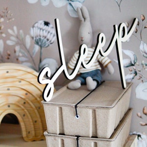 Sleep, dream, hey, Hello, read, play holz Inschrift, play wooden sign, Inschrift an der Wand, babyzimmer, nursery, kinderzimmer, holz deko