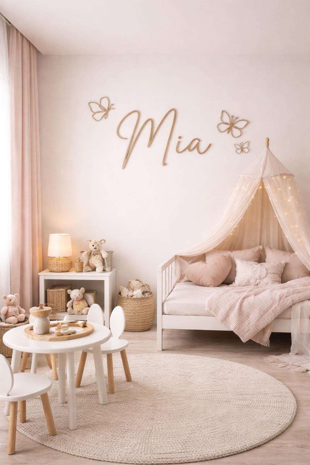 Custom Wooden Name With Butterflies – Nursery Decor, Personalized Baby ...