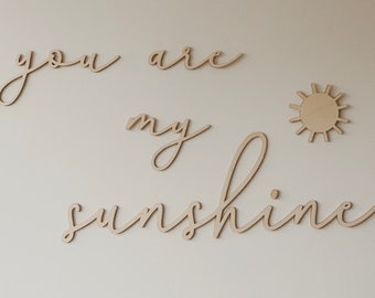You are my sunshine, nursery decor, kinderzimmer, babyzimmer, Inschrift an der Wand, wooden words, wooden wall decor, kinderzimmer inschrift