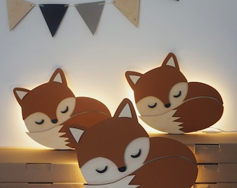 Veilleuse pour enfants, lampe à led, CUTE FOX avec variateur de lumière, veilleuse de pépinière, lampe de chevet, kinderzimmer, wandleuchte, wandleuchte fur kinder