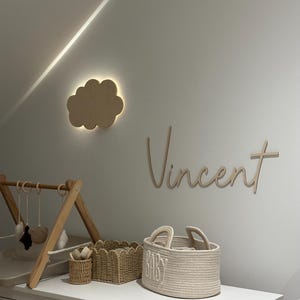 Wooden Cloud Night Light | Nursery Wall Decor | Kids Room Lamp | Baby Shower Gift | Handmade Wooden Lamp image 11