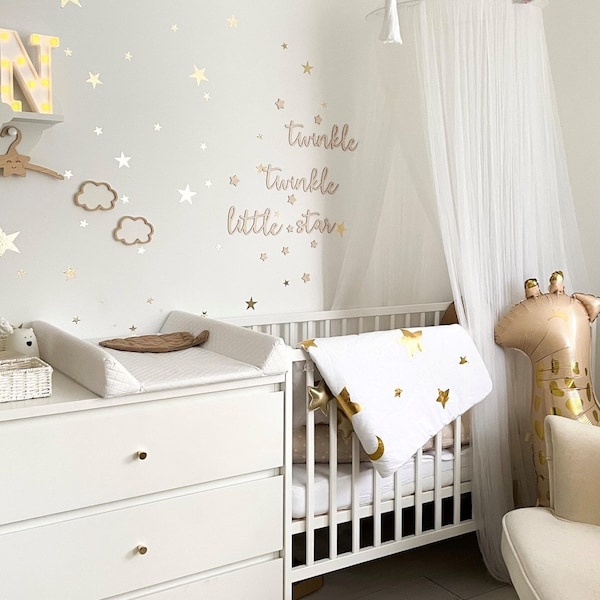 Twinkle twinkle little star,Inschrift an der Wand,Holzworte,Holzdeko,Kinderzimmer Inschrift,Kinderzimmer Deko,Spielzimmer