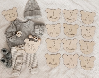 Teddy bear milestones, little teddy bear, teddy shape, meilensteinkarten, hello world,baby geschenk, first year cards,Bär, baby photography