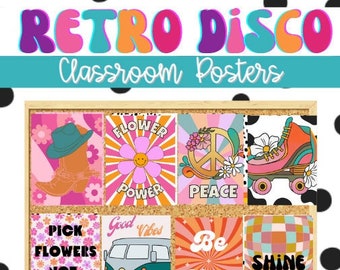 Retro Groovy Disco Classroom Decor Motivational Posters