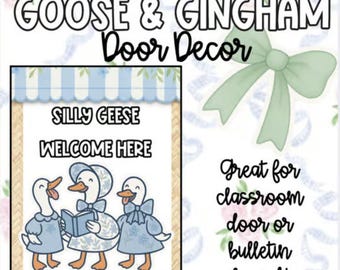 Zestaw dekoracji do klasy Goose & Gingham | Zestaw tablic ogłoszeniowych Grandmillennial