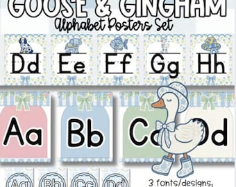 Goose & Gingham Classroom Decor | Grandmillennial Alphabet Posters