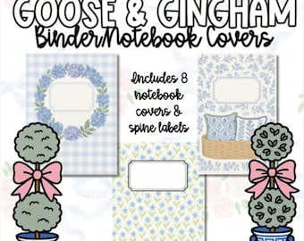 Cubiertas y etiquetas para lomo de cuaderno Goose & Gingham Grandmillennial