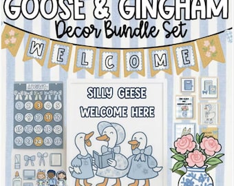 Gans & Gingham Klassenzimmer Dekor | Grandmillennial Coquette Thema