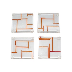 Set of 4 Fused Glass Coaster