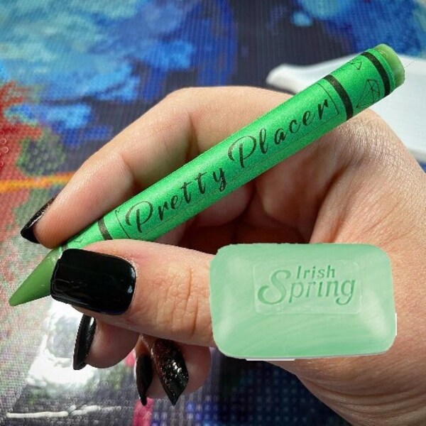 Irish Spring! GREEN Diamond Painting CRAYON! *Scented* Single Placing Pen Tool! PrettyPlacers !Made In Usa! Ab, Crystal, Dazz Drill Pen