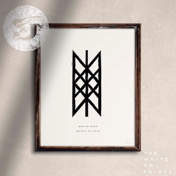 WEB OF WYRD | The Matrix of Fate | Norse Viking Symbol | Printable Viking Wall Art Poster Print | Instant Download