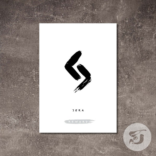 JERA - Reward - Viking Scandinavian Old Norse Futhark Rune Symbol - Printable Minimalist Wall Art - Interior Decor - INSTANT DOWNLOAD