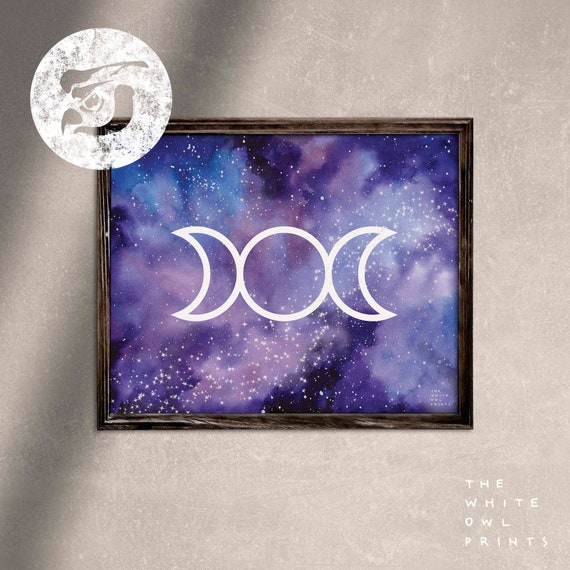 Triple Moon Cosmo Symbol Triple Goddess Neopaganism Wicca Etsy