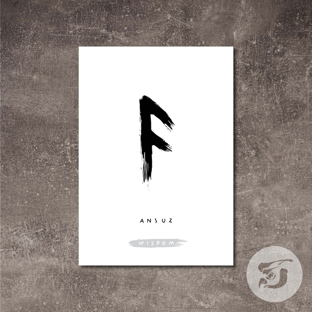 ANSUZ Wisdom Viking Scandinavian Old Norse Futhark Rune Symbol ...
