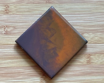 Resin Coaster | Epoxy Resin Art | Orange Coaster | Bar Cart Art