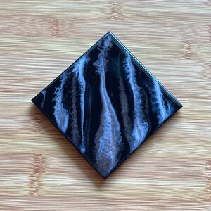 Single Coaster | Resin Coaster | Epoxy Resin Art | Black Coaster