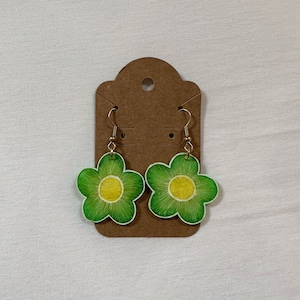 Shrinky dink flower earrings