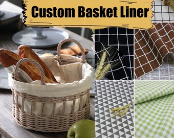 Custom size bread basket liner,stripe pattern liners,high quality cotton fabric basket lining,reusable, Washable, removable, multiple styles