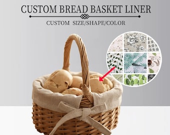 Custom size bread basket liner,floral pattern liners,high quality cotton fabric basket lining,reusable, Washable, removable, multiple styles